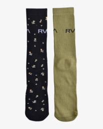 4 2 Pack RVCA Tossed Crew Socks  AVYAA00185 RVCA