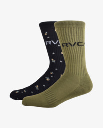 5 2 Pack RVCA Tossed Crew Socks  AVYAA00185 RVCA
