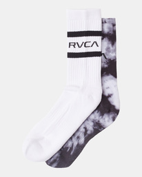 0 2 Pack Tie-Dye Crew Socks Black AVYAA00187 RVCA