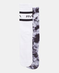 1 2 Pack Tie-Dye Crew Socks Black AVYAA00187 RVCA