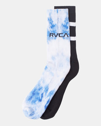 0 2 Pack Tie-Dye Crew Socks Blue AVYAA00187 RVCA