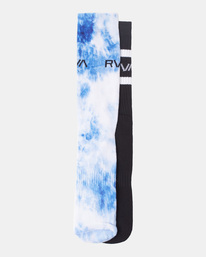 1 2 Pack Tie-Dye Crew Socks Blue AVYAA00187 RVCA