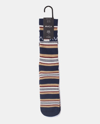 3 2 Pack Stripe Crew Socks Blue AVYAA00219 RVCA