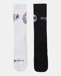 1 2-Pack RVCA Dmote ANP Crew Socks White AVYAA00250 RVCA