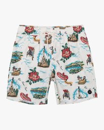 0 Perry Elastic Boardshorts 17" White AVYBS00126 RVCA