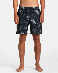 1 VA Pigment Elastic Waist Boardshorts 17" Black AVYBS00204 RVCA