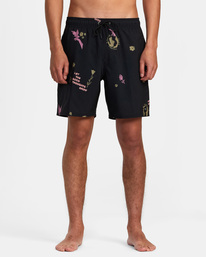1 VA Pigment Elastic Waist Boardshorts 17" Purple AVYBS00204 RVCA