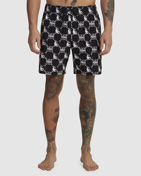 0 VA Pigment Elastic Waist Boardshorts 17" Black AVYBS00204 RVCA