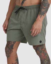 5 VA Pigment Elastic Waist Boardshorts 17" Green AVYBS00207 RVCA