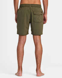 2 VA Pigment Elastic Waist Boardshorts 17" Green AVYBS00207 RVCA