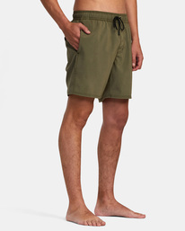 6 VA Pigment Elastic Waist Boardshorts 17" Green AVYBS00207 RVCA