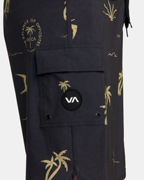 7 Hula Hands Eastern Boardshorts 20" Black AVYBS00234 RVCA