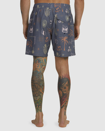 2 Wild Card Elastic Boardshorts 17" Blue AVYBS00246 RVCA