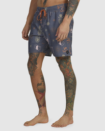 4 Wild Card Elastic Boardshorts 17" Blue AVYBS00246 RVCA