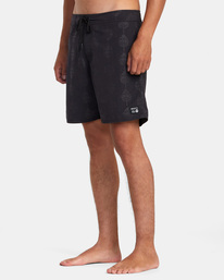 4 Mister Cartoon Smile Boardshorts 18" Black AVYBS00254 RVCA