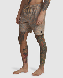 3 Barnes Elastic Waist Boardshorts 17" Beige AVYBS00265 RVCA