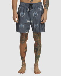 1 Barnes Elastic Waist Boardshorts 17" Black AVYBS00265 RVCA