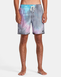1 Manic Tie-Dyed Elastic Boardshorts 17" Blue AVYBS00266 RVCA