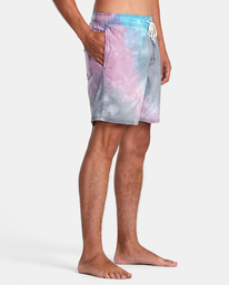 6 Manic Tie-Dyed Elastic Boardshorts 17" Blue AVYBS00266 RVCA