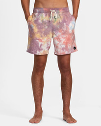 1 Manic Tie-Dyed Elastic Waist Boardshorts 17" Purple AVYBS00266 RVCA