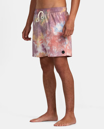 4 Manic Tie-Dyed Elastic Waist Boardshorts 17" Purple AVYBS00266 RVCA