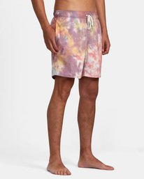 6 Manic Tie-Dyed Elastic Waist Boardshorts 17" Purple AVYBS00266 RVCA