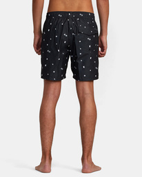 rvca, Perry 17" Elastic Waist Boardshorts, NEW BLACK (kvj0) Perry - Swim Shorts for Men AVYBS00267