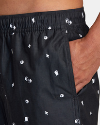 7 Perry 17" Elastic Waist Boardshorts Black AVYBS00267 RVCA
