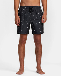1 Perry 17" Elastic Waist Boardshorts Black AVYBS00267 RVCA