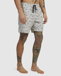 5 Perry 17" Elastic Waist Boardshorts Silver AVYBS00267 RVCA