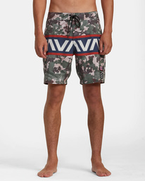 1 Hawaii Spot Camo VA 18" Elastic Boardshorts Grey AVYBS00285 RVCA