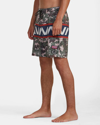 4 Hawaii Spot Camo VA 18" Elastic Boardshorts Grey AVYBS00285 RVCA