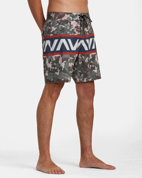 6 Hawaii Spot Camo VA 18" Elastic Boardshorts Grey AVYBS00285 RVCA