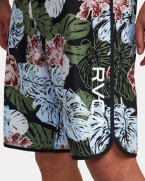 3 Hawaii Monstera 2.0 Eastern 20" Elastic Boardshorts Black AVYBS00287 RVCA