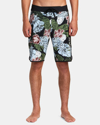 1 Hawaii Monstera 2.0 Eastern 20" Elastic Boardshorts Black AVYBS00287 RVCA