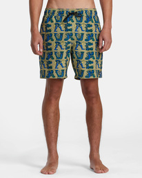 1 Elastic Waist Boardshorts 17" Green AVYBS00294 RVCA