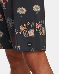2 VA Pigment Print Elastic Waist Black AVYBS00326 RVCA