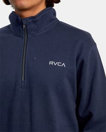 3 Keats Half-Zip Mock Neck Pullover Blue AVYFT00157 RVCA