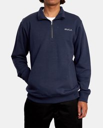 1 Keats Half-Zip Mock Neck Pullover Blue AVYFT00157 RVCA