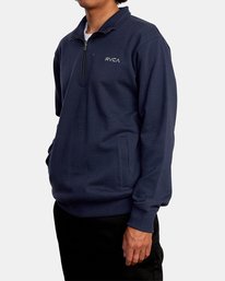 4 Keats Half-Zip Mock Neck Pullover Blue AVYFT00157 RVCA