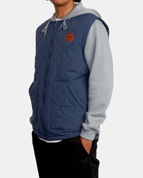 4 Grant Hooded Puffer Jacket Blue AVYFT00205 RVCA