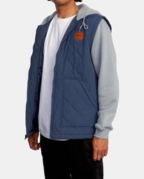5 Grant Hooded Puffer Jacket Blue AVYFT00205 RVCA