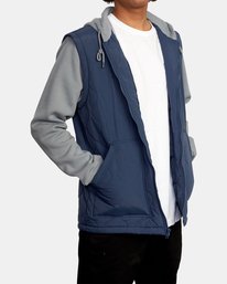 6 Grant Hooded Puffer Jacket Blue AVYFT00205 RVCA