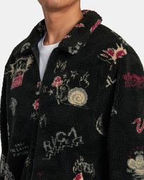 2 Groove - Zip-Up Sherpa Fleece for Men Black AVYFT00280 RVCA