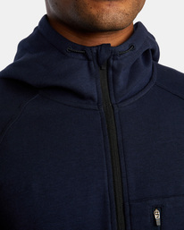 9 Tech Zip-Up Fleece Hoodie II Blue AVYFT00303 RVCA