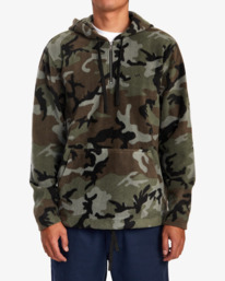 1 Yukon Quarter Zip Pullover Hoodie Brown AVYFT00306 RVCA