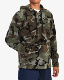 5 Yukon Quarter Zip Pullover Hoodie Brown AVYFT00306 RVCA