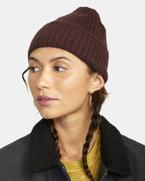 2 Warm Eyes Beanie Brown AVYHA00249 RVCA