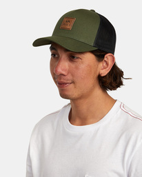 2 VA All The Way Curved Brim Trucker Hat Green AVYHA00465 RVCA