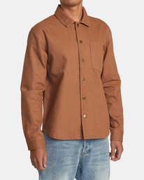 4 Chainmail - Canvas Overshirt for Men Brown AVYJK00248 RVCA